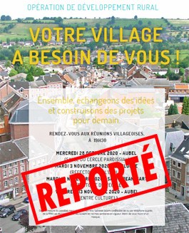 Réunions reportées en 2021