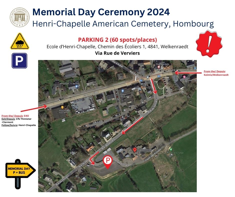 HCAC Memorial Day Henri Chapelle Parking