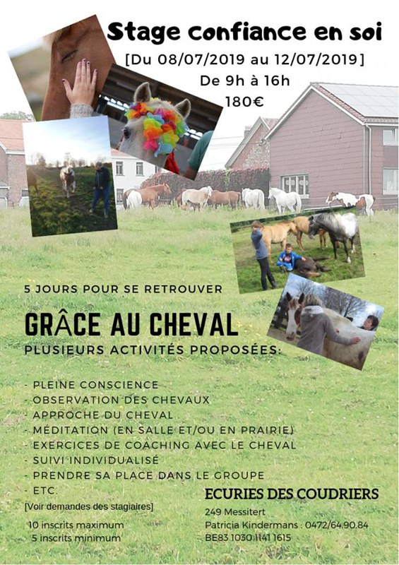 Stage confiance en soi du 8 au 12 juillet