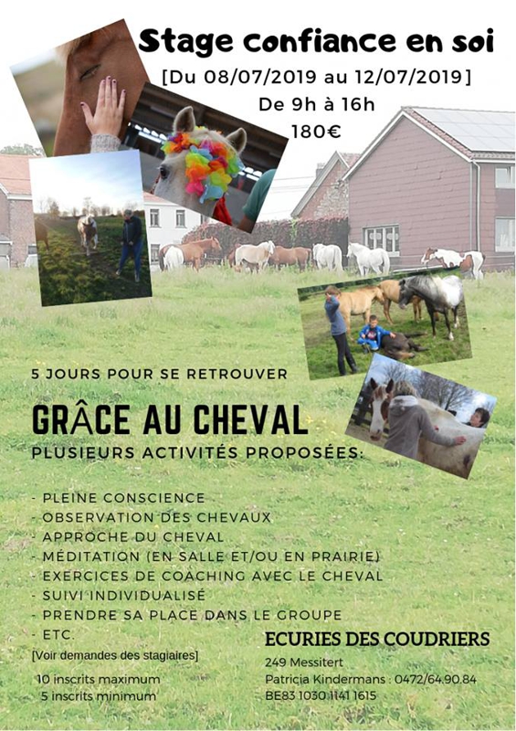 Stage confiance en soi du 8 au 12 juillet