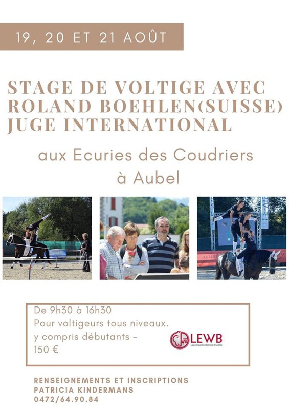 Stage Voltige Roland Boehlen du 19 au 21 août