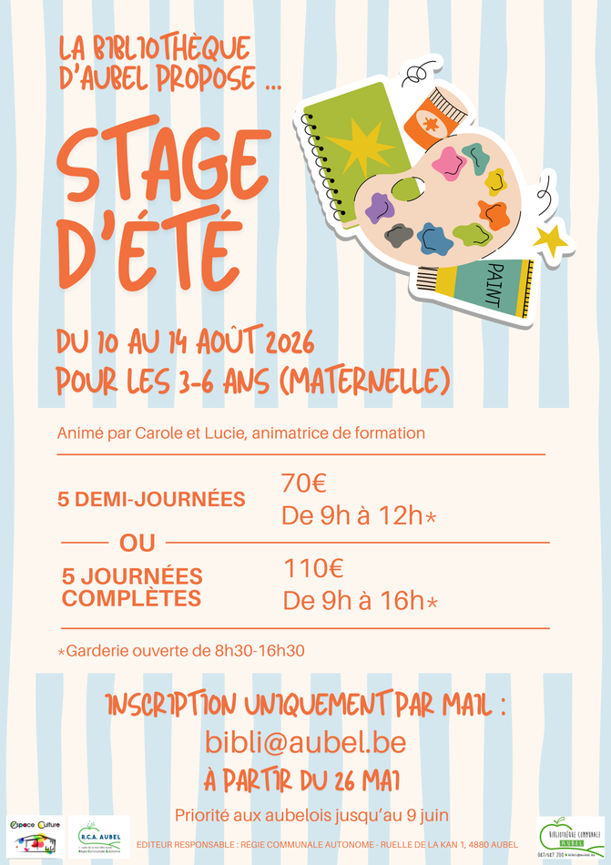 Marché d'Été Programme Village Affiche Rayé Orange Jaune Bleu (1)