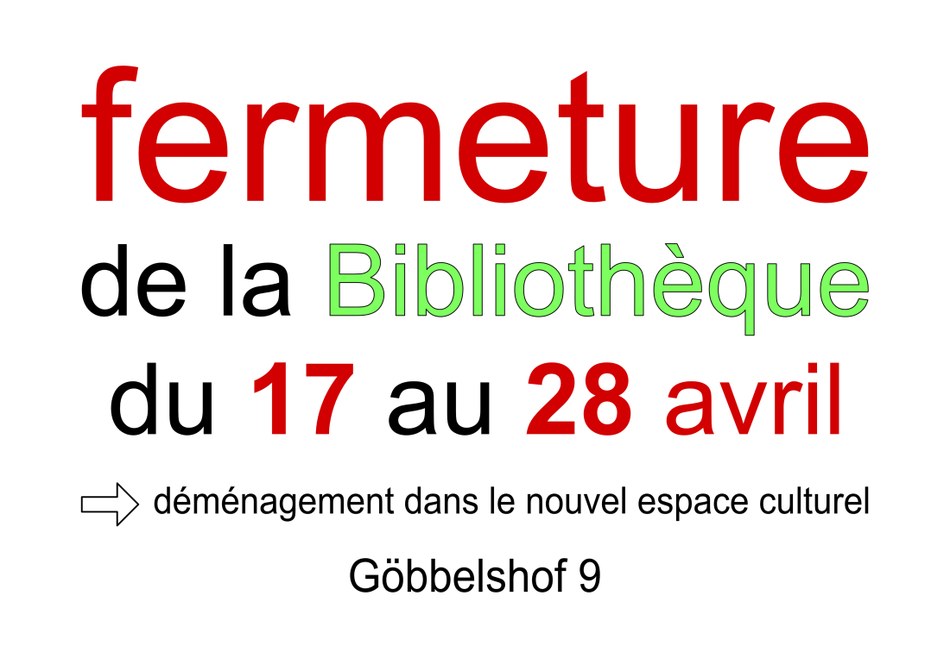 fermeture Bibliothèque 4 2023