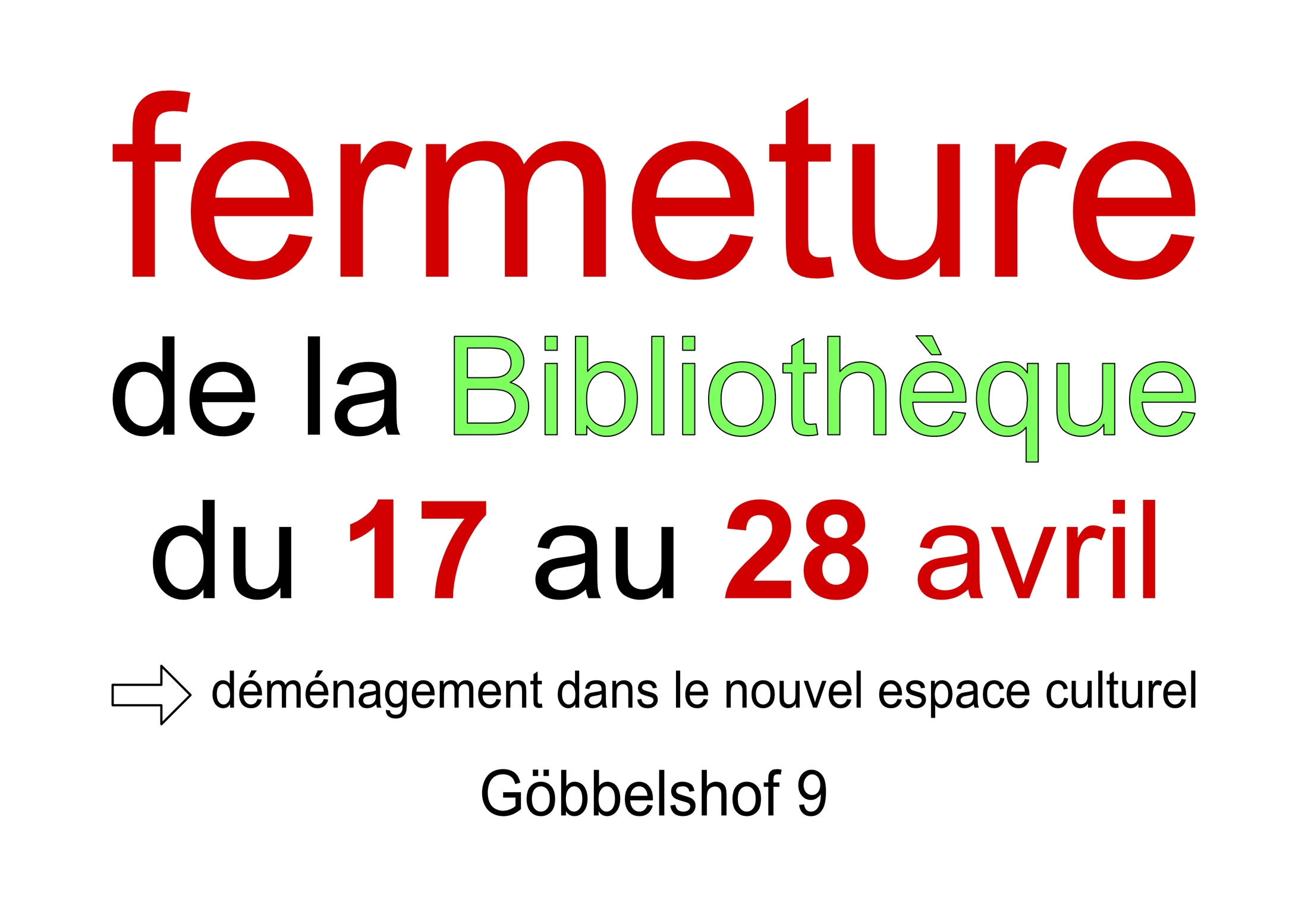 fermeture Bibliothèque 4 2023